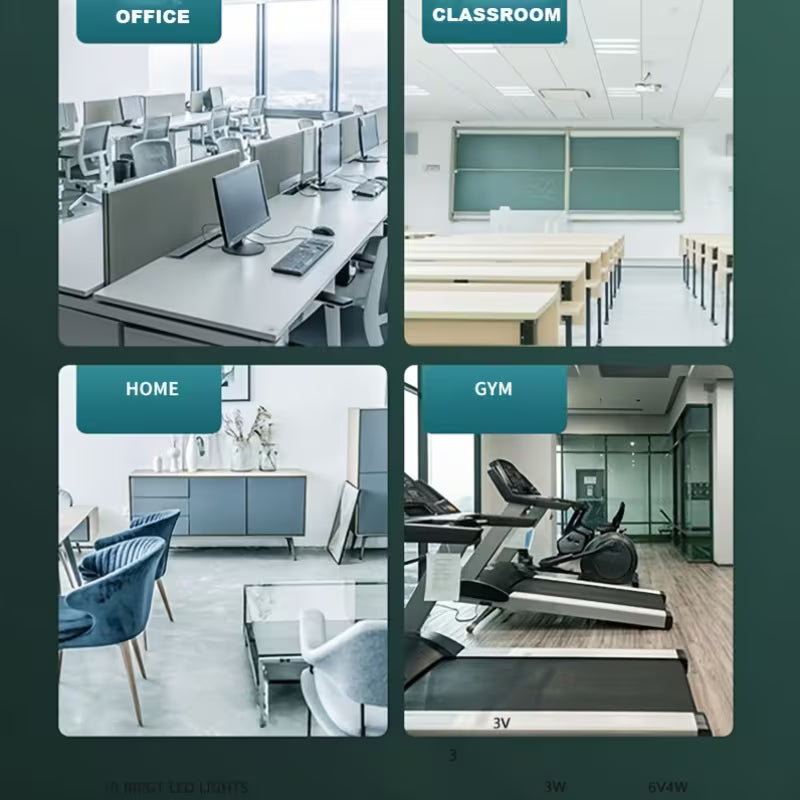 Solar Powered Portable Camping Fan with 10 LED Light, 3-Speed Rechargeable Table & Floor Fan with Timer