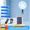 16-Inch Solar Powered Pedestal Fan – Portable, Rechargeable, Quiet 9-Speed Cooling for Indoor & Outdoor Use