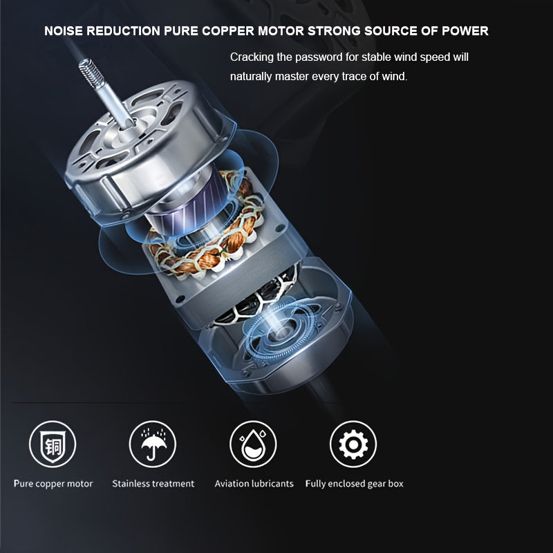 16-Inch Solar Powered Pedestal Fan – Portable, Rechargeable, Quiet 9-Speed Cooling for Indoor & Outdoor Use