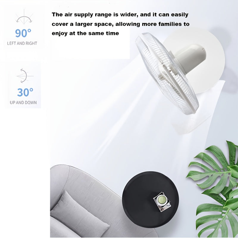 16-Inch Solar Powered Pedestal Fan – Portable, Rechargeable, Quiet 9-Speed Cooling for Indoor & Outdoor Use