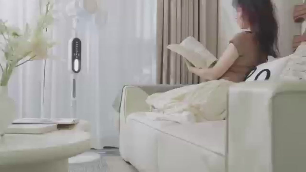 16-Inch Solar Powered Pedestal Fan – Portable, Rechargeable, Quiet 9-Speed Cooling for Indoor & Outdoor Use