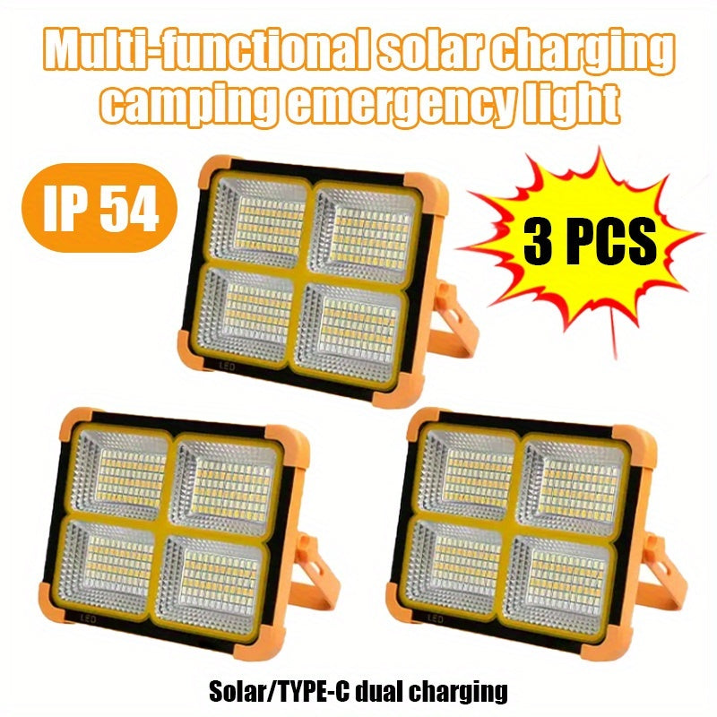 Solar LED Camping Lantern with Hook, Portable Outdoor Light, 5 Adjustable Modes for Camping, Emergencies & Power Outages